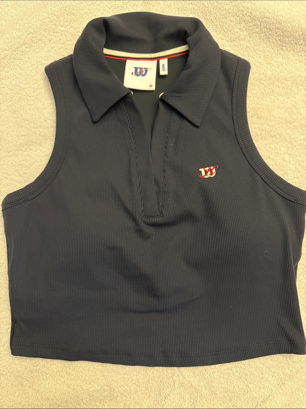 Navy Sleeveless Polo Crop Top - Kith x Wilson